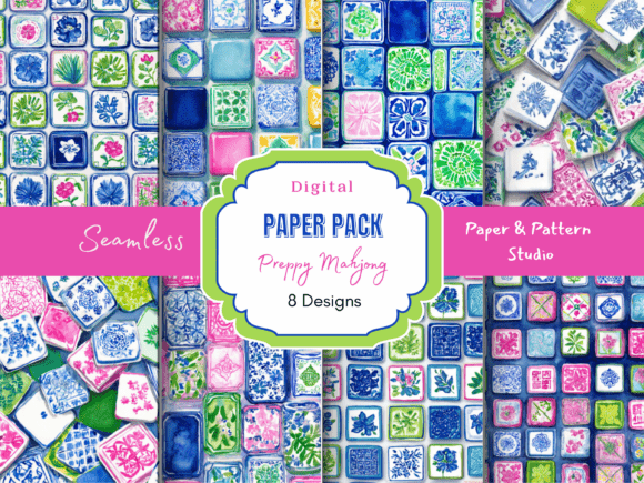 Download Preppy Mahjong Seamless Paper - Seamless paper Collection