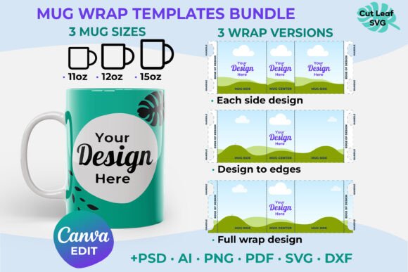 Download 11oz 12oz 15oz Mug Wrap Canva Template - Wrap Collection
