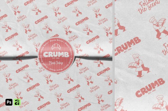 Download Wrapping Paper with Sticker Mockup - Wrap Collection