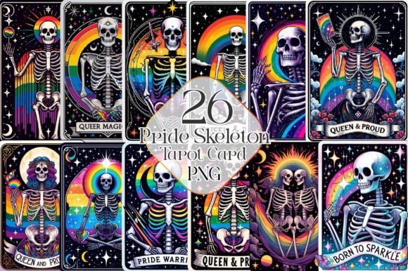 Download LGBTQ+ Pride Skeleton Tarot Card Bundle - Lgbtq+ Collection