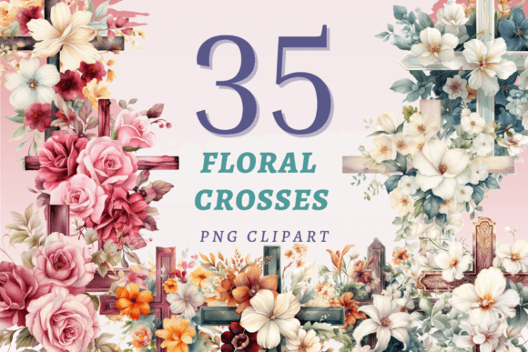 Download Floral Crosses PNG Bundle - Premium Resources