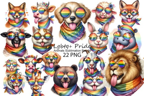 Download Lgbtq+ Pride Animals Sublimation Bundle - Lgbtq+ Collection